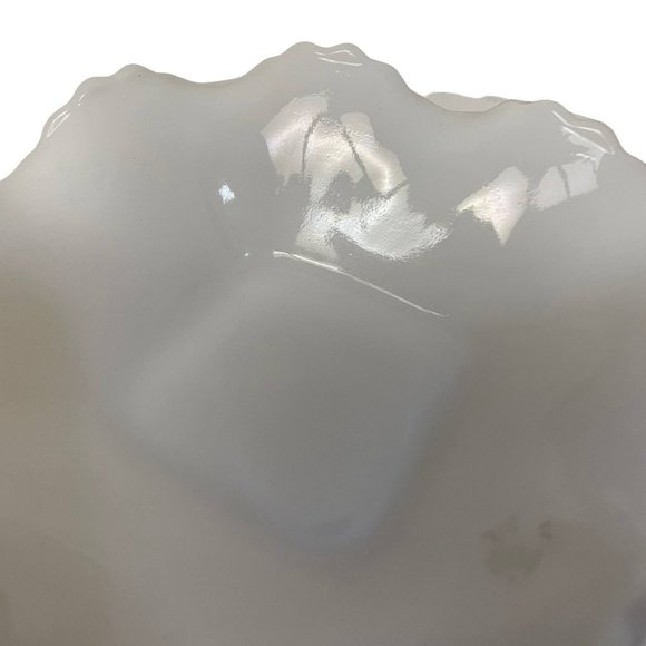 Vintage HAZEL ATLAS Co. Milk Glass Bowl 1950s Square Dish 6.25" Square x 1.75" - Picture 5 of 7